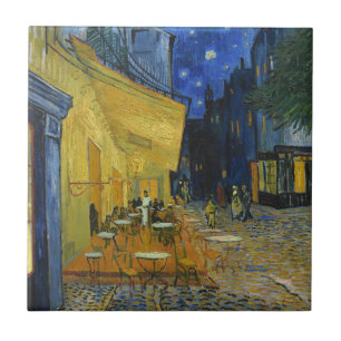 Café Terrace by Vincent Van Gogh Ceramic Tile