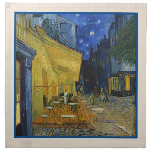 Caf Terrace by Vincent Van Gogh  Cloth Napkin