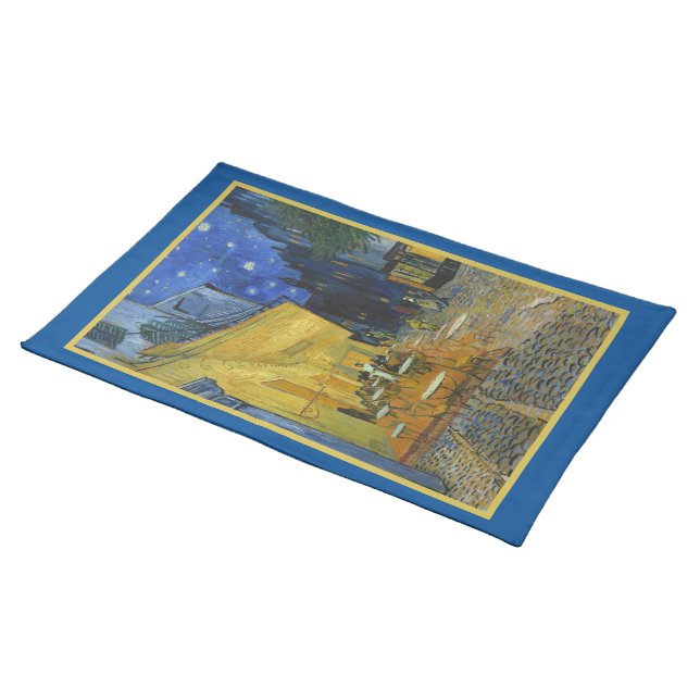 Café Terrace by Vincent Van Gogh  Cloth Placemat (On Table)
