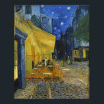 Café Terrace by Vincent Van Gogh  Poster<br><div class="desc">This painting of a colorful outdoor view is a picturesque work, the vision of a relaxed spectator who enjoys the charm of his surrounding without any concern. It recalls Van Gogh's mood when he wrote that "the night is more alive and more richly colored than the day." The yellow of...</div>