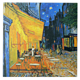 Cafe Terrace fine art painting by Vincent van Gogh Ceramic Tile