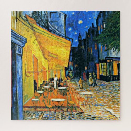 Cafe Terrace fine art painting by Vincent van Gogh Jigsaw Puzzle
