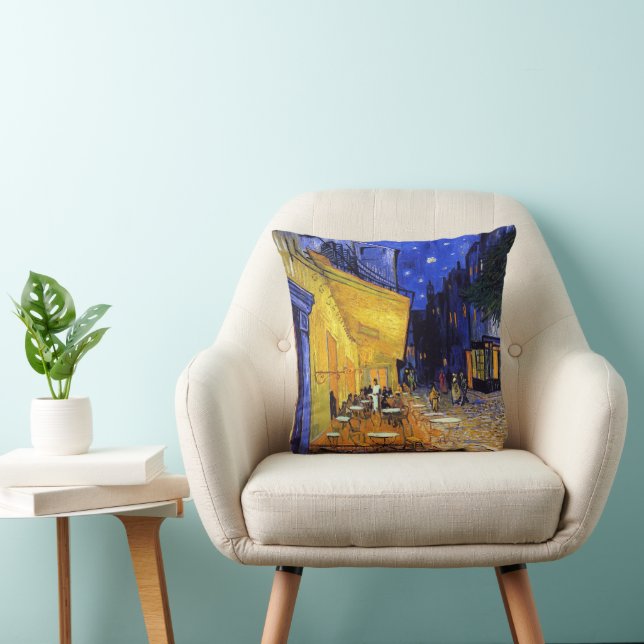 Cafe Terrace Night France Vincent van Gogh Throw Pillow (Chair)