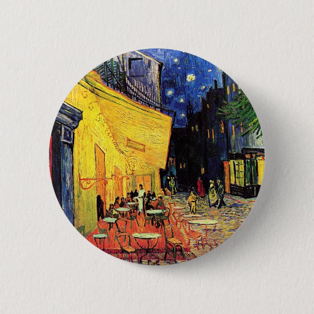 Café Terrace on the Place du Forum, Arles at Night Button (Front)