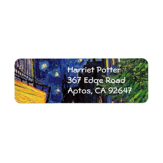 Cafe Terrace Place du Forum Van Gogh Fine Art Label (Front)