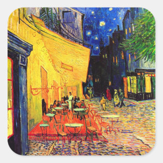 Cafe Terrace Place du Forum Van Gogh Fine Art Square Sticker
