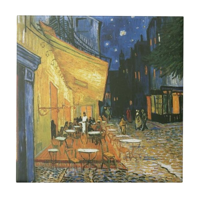 Cafe Terrace - Vincent van Gogh Ceramic Tile (Front)