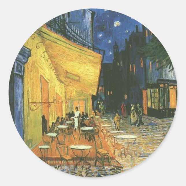 Cafe Terrace - Vincent van Gogh Classic Round Sticker (Front)