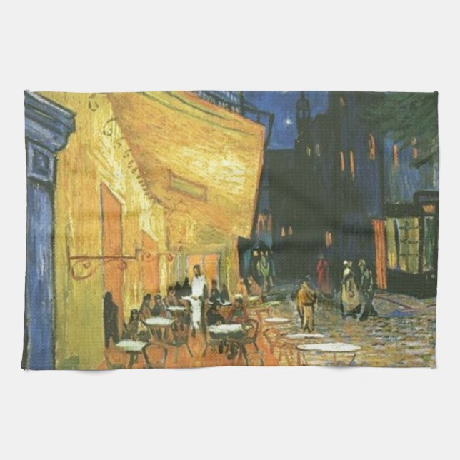 Cafe Terrace - Vincent van Gogh Kitchen Towel (Horizontal)