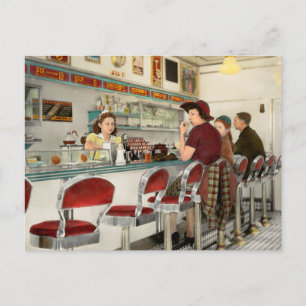 Cafe - The local hangout 1941 Postcard