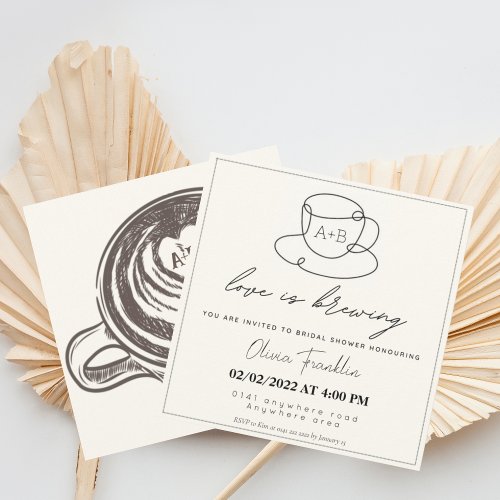 Cafe theme bridal shower  invitation