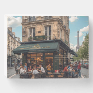 café un Paris wall art Wooden Box Sign