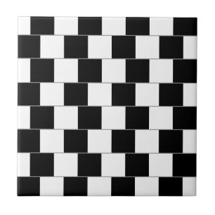 Cafe Wall Optical Illusion Horizontal Lines Ceramic Tile