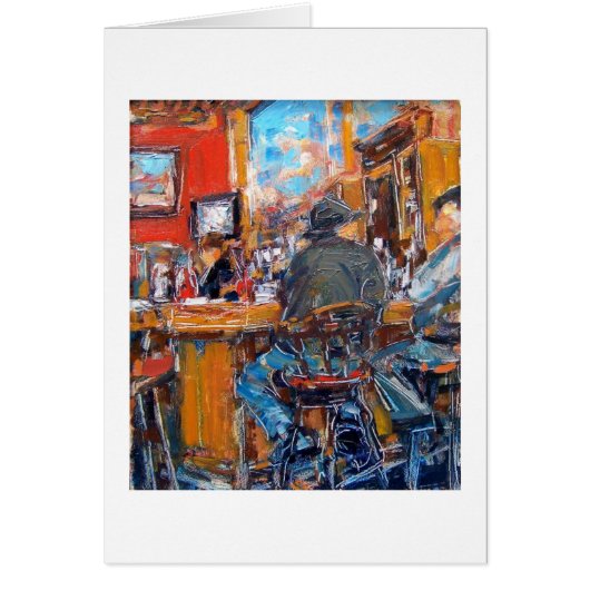 "Cafe Waterfront" by Linda Mitchell Cards (Front)