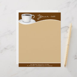 Cafe White Cup Coffee Shop Business Letterhead