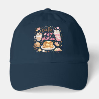 Café y Plática Cute Coffee Lover Baseball Hat