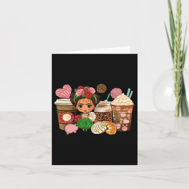 Cafecito Y Chisme Coffee Cups Mexico Cinco De Mayo Card (Front)