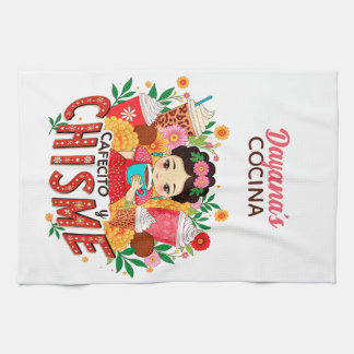 “Cafecito y Chisme” Latina Coffee Lover Kitchen Towel
