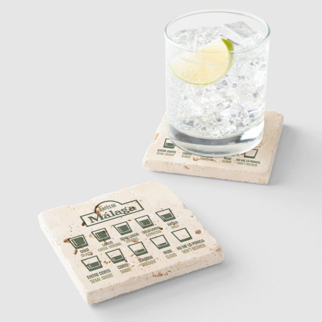 Cafes de Malaga Stone Coaster (Side)