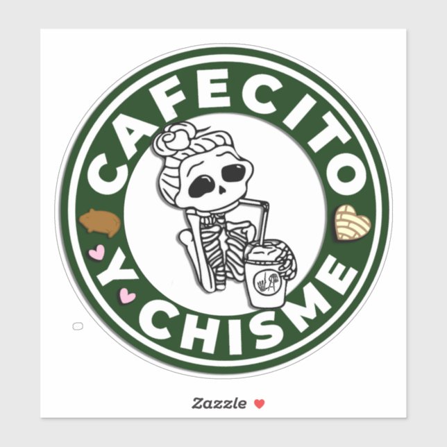 Cafesito y Chisme Car Hard hat decal sticker (Sheet)