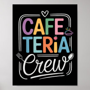 Cafeteria Crew Colorful Letters With Kitchen Icons Poster