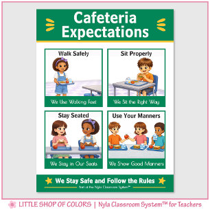 Cafeteria Expectations Classroom Anchor Chart