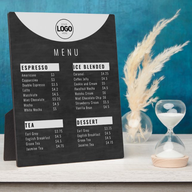 Cafeteria Logo Copper Black Chalkboard Price List  Plaque (Side)