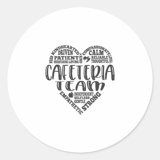 Cafeteria team, lunch lady worker classic round sticker (Front)