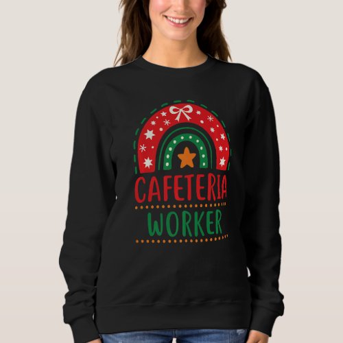 Cafeteria Worker Christmas Boho Rainbow Sweatshirt