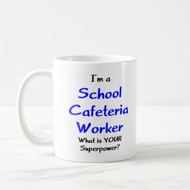 cafeteria worker school coffee mug (Left)