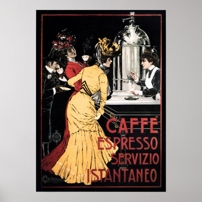 CAFFE ESPRESSO SERVIZIO ISTANTANEO Coffee Italian Poster (Front)