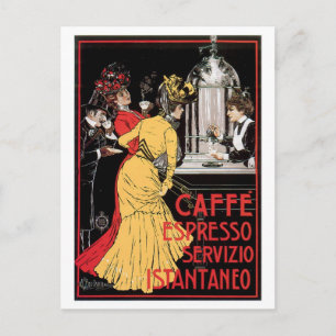 Caffe Espresso Vintage Coffee Drink Ad Art Postcard