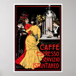Caffe Espresso Vintage Coffee Drink Ad Art Poster