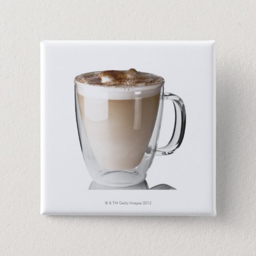 Caffe latte on white background cut out button