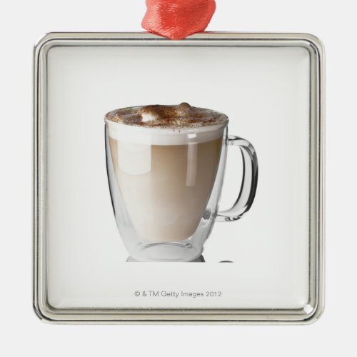 Caffe latte on white background cut out metal ornament