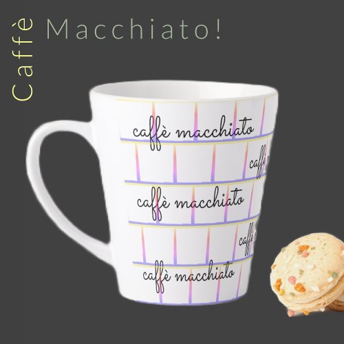 Caff macchiato on Rainbow Grid Latte Mug