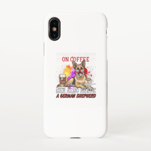 caffee and dog - coffee and german shepherd iPhone x case