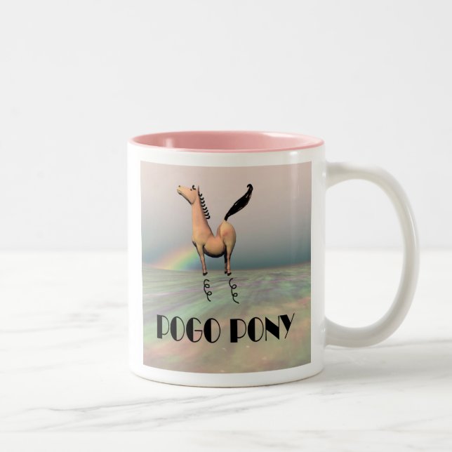 Caffeinated Colt Pogo Pony Two-Tone Coffee Mug (Right)