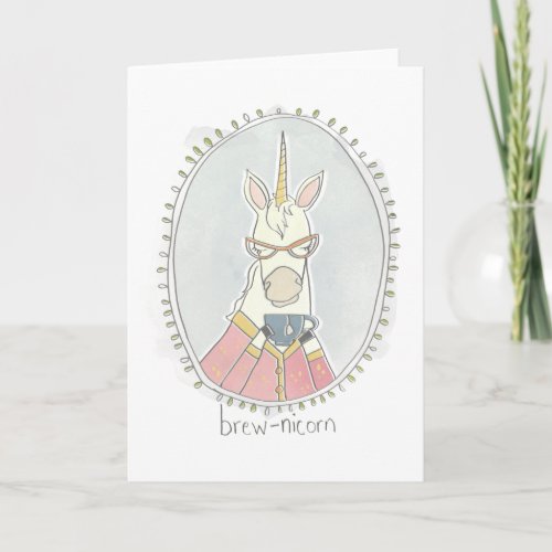 Caffeinated Cutie  Brew Unicorn Card