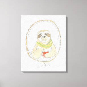 Caffeinated Cutie   Sloffee Canvas Print
