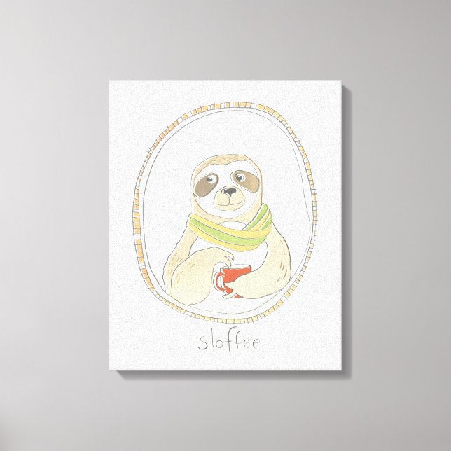 Caffeinated Cutie | Sloffee Canvas Print (Front)