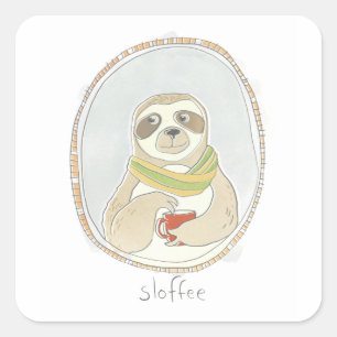 Caffeinated Cutie Sloffee Square Sticker
