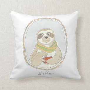 Caffeinated Cutie Sloffee Throw Pillow