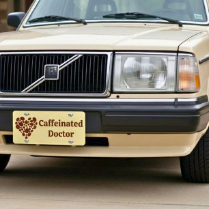 Caffeinated Doctor Brownish Yellow License Plate