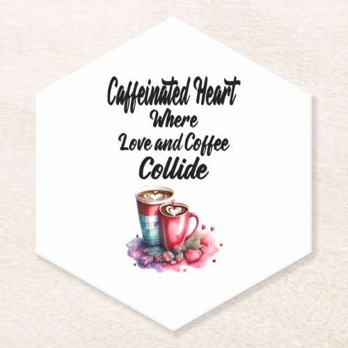 Caffeinated Heart  Paper Coaster