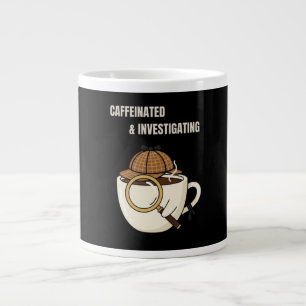Caffeinated & Investigating Cozy Mystery Coffee Giant Coffee Mug