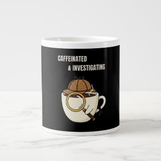 Caffeinated & Investigating | Cozy Mystery Coffee Giant Coffee Mug