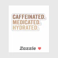 Caffeinated Medicated Hydrated Funny Adhd Addict Sticker