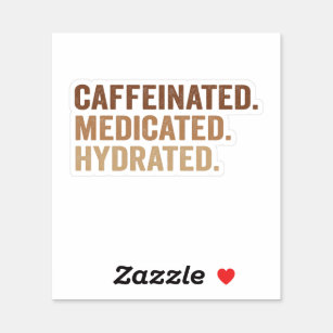 Caffeinated Medicated Hydrated Funny Adhd Addict  Sticker