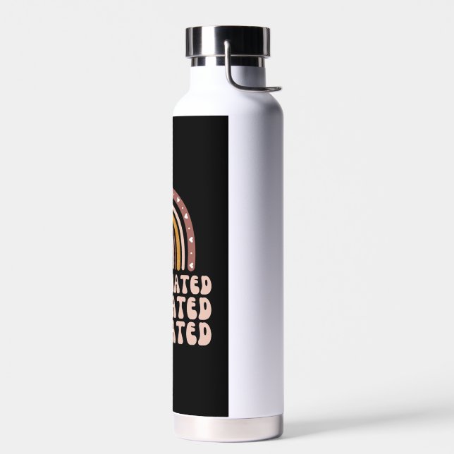 Caffeinated Medicated Hydrated Funny Nurse Teacher Water Bottle (Left)
